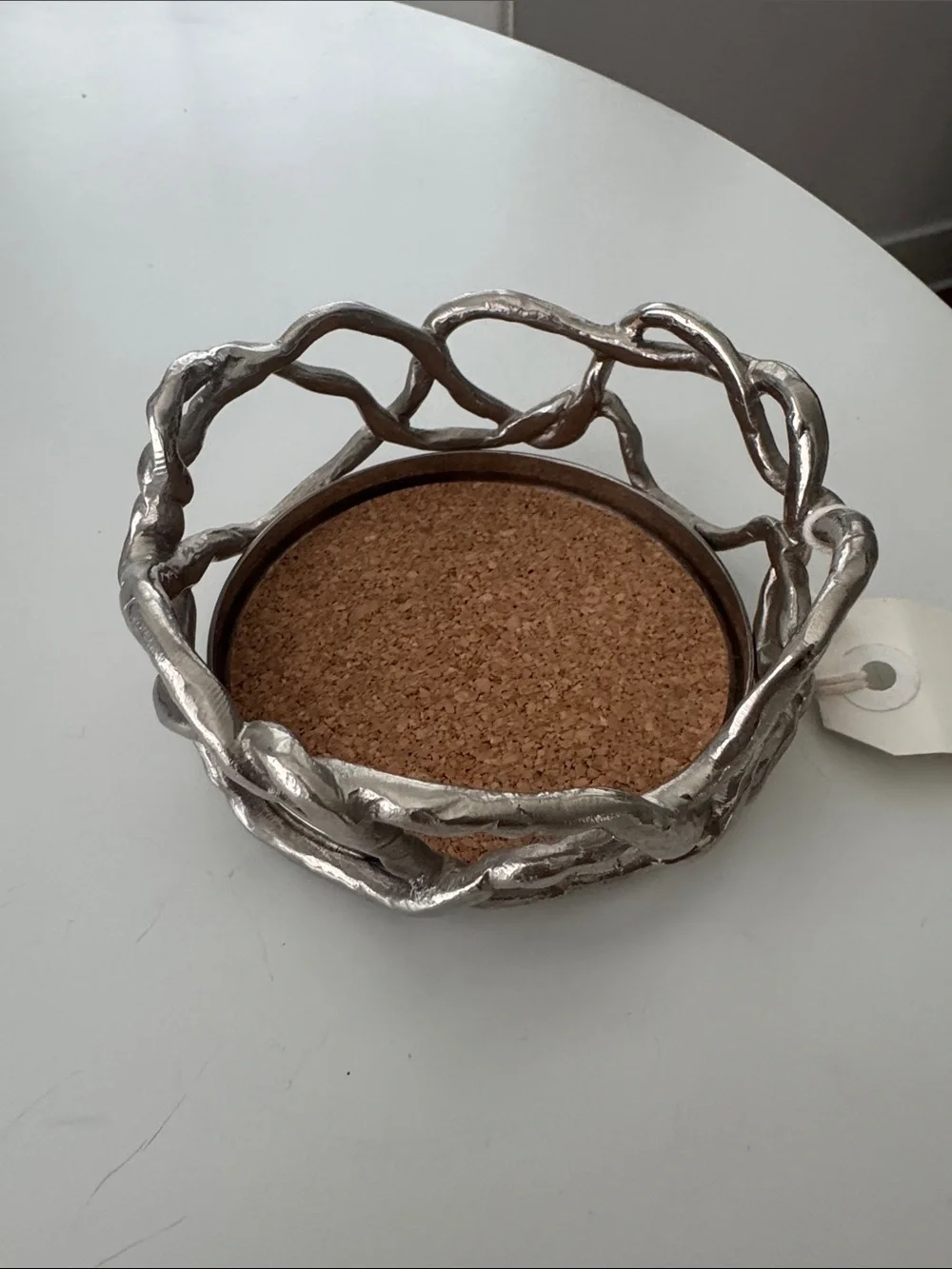 Michael Aram Silver Branch Cork Coaster Holder